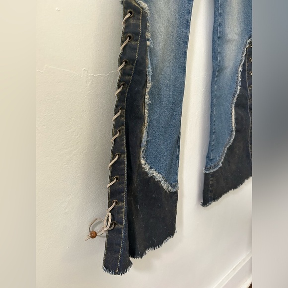 Mudd vintage Y2K Lace up low rise flare jeans size 7 juniors or waist 29 - Picture 12 of 12
